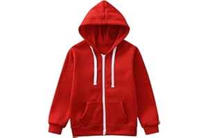 GENERISCH Top Niños Manga Sudadera con Capucha Sólido Chaquetas Largo Color Up Sudadera Cremallera Abrigo y Chaqueta Plata Niño