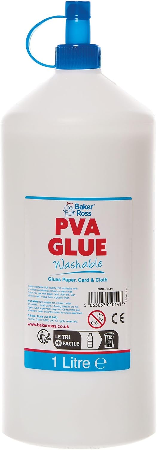 Faut-il Acheter le Baker Ross FN078 Tvättbart PVA-lim - 1 liter (Sélection) ? Notre Avis