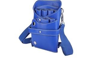 Brrnoo Funda de Tijera con cinturón para peluqueros, Bolsa de Cintura de Tijeras de Peluquero portátil, Peine para Cortar el Cabello, Bolsa de Almacenamiento de Herramientas de peluquería(Azul)