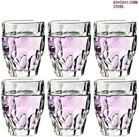 Whiskey Glasses 6PCS Heat-resistant Thickening Lead-free Creative Drinking Glass Juice Cup Beer Mug 290ML UOMUN