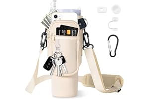 AIROLDI Borsa per Stanley Cup 1,2 l/40 oz Stanley Cup, borsa per l'acqua con scomparto per cellulare, moschettone e tracolla regolabile, per viaggi, escursioni, corsa, ciclismo