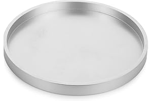 Hanobe Dekoracyjna taca na stolik kawowy: srebrna drewniana taca okrągłe rustykalne drewniane tace 31 cm / 12,2 cala okrągły dom wiejski centralny świecznik do dekoracji domu otomana licznik