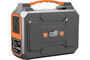 Powkey 100W Portable Power Station 99Wh/ 27000mAh Camping Power Pack,Solar generator with AC/DC/USB/Type C Outlet for Outdoors Camping Travel Fishing Emergency Power Supply Backup Orange