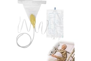 ZEBBYEE Colector Orina Silicona, Bolsa Orina Masculina Portátil Usable, Drenaje Orina de Silicona Reutilizable para Pacientes Ancianos Postrados en Cam