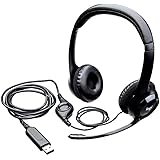 Logitech H390 Wired Headset, Stereo Headphones with Noise-Cancelling Microphone, USB, In-Line Controls, PC/Mac/Laptop - Black