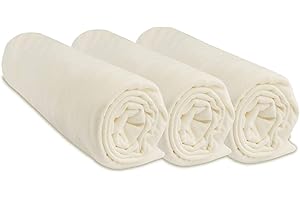 Lot de 3 Draps Housse 40x80 cm Extensible pour 40x90 Couffin Berceau Nacelle 40 x 80 | 100% Coton | Écru | Respirant | Sommeil sain | Marque Easy Dort | Certifié Label Oeko Tex | Fabriqué en Europe
