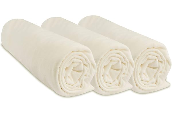 Lot de 3 Draps Housse 60x120 cm Lit Bébé, Berceau, Lit Parapluie 60 x 120 | 100% Coton | Écru | Extensible & Respirant | Sommeil sain | Marque Easy Dort | Certifié Label Oeko-Tex | Fabriqué en Europe