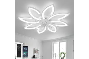 ‎YUNLONG YUNLONG 90 cm Deckenventilator mit Beleuchtung Sehr Leise Wohnzimmer Dimmbar Led Lampe mit Ventilator Modern DC Motor Ventilator mit Licht Sommer Winter Funktion für Schlafzimmer Küche,Weiß