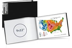 Dunwell Landscape 9x12 Presentation Book, (Black, Horizontal), 24-Pocket Binder with Plastic Sleeves, Displays 48 Pages 9 x 12 or A4 Certificates, Keepsakes, Kids Art, Acid-Free Poly Portfolio Binder