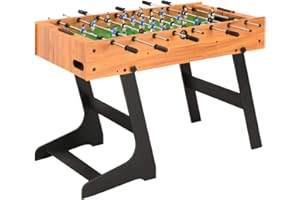 Festnight Calcio Balilla Pieghevole Marrone,Bigliardino da Casa,Calcetto Balilla Professionale,Biliardino Professionale 121x61x80 cm