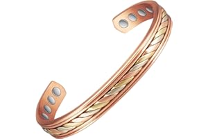 ENERCOPPEX Joyería magnética, pulseras magnéticas de cobre, varios estilos para elegir, adecuadas para hombres y mujeres, Cobre