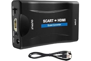 BLOMBLAUM Convertitore SCART a HDMI, Supporto 1080P/720P, Adattatore Video Audio per TV, PC, Proiettori