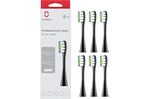 Oclean Wymienne główki szczoteczki Professional Clean B06, Adpt do wszystkich elektrycznych szczotek oceanicznych dla dorosłych, z certyfikatem FDA DuPont™, główka szczoteczki w kształcie W, 6 sztuk,