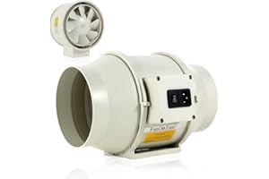 FanGoFast Smoke Extractor Duct Fan 150mm Inline Duct Fan Exhaust Fan Inline Fan 230V Quiet for Bathroom, Office, Grow Rooms (White, 150mm)