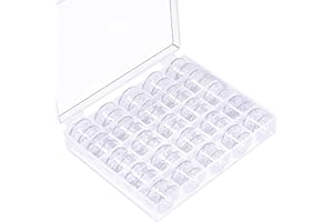 Jinpojun 25 Pièces Canette Machine a Coudre, Bobines pour Machine à Coudre Universelle avec Boîte de Rangement pour Brother Singer Kenmore Janome la Plupart des Machines à Coudre (Transparente)