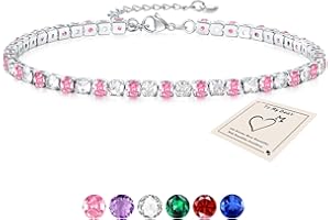 Sfoni Ankle Bracelet for Women, Adjustable Slider Bracelet Anklet with Cubic Zirconia Summer Ankle Chain Anniversary Birthday Graduation Jewellery Gifts for Teen Girls, with Gift Card & Box