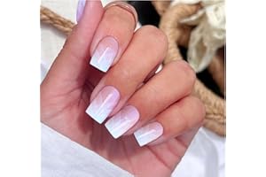 JMEOWIO Gel Semicurado de Pegatinas Punta Francesa Rosa Crema Gel Semi-Curado Nail Art Stickers Decoración