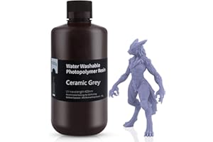 ELEGOO Résine Lavable à l'eau pour Imprimante 3D LCD UV 405nm Résine Photopolymère, Gris Céramique 1000G