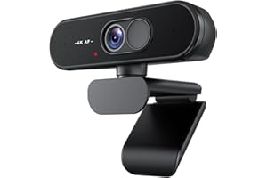 Aurolumiz Webcam 4K UHD à Objectif autofocus, Microphone cristallin, Cache de confidentialité, trépied Extensible – pour PC, Portable, Zoom, Teams, Windows, macOS