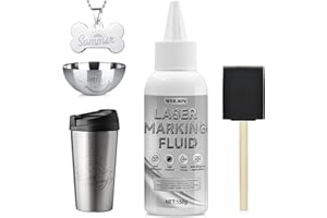 WEILAOK 150ml Spray per Incisione Laser, Spray per Marcatura Laser, Liquido per Marcatura Laser per Incisione Laser su Metallo, Gioielli, Vetro, Alluminio e Acciaio Inossidabile, Asciugatura Rapida