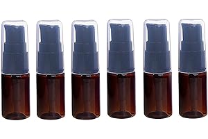 erioctry Tragbare leere nachfüllbare Flasche, 10 ml, Creme, Shampoo, Lotion, Behandlung, Pumpflasche mit Kappe, Reiseflaschen, Flüssigkeitsbehälter für Kosmetik Make-up, 6 Stück (braun)