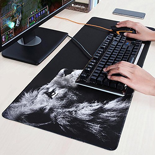 Extended Gaming Mouse Pad Lion Alfombrilla de rat  n Tama  o XL grande  800  x 300  x 3  mm        eu  insmax resistente       Alfombrilla de rat  n  con base de goma antideslizante  especial superficie texturizada       Extra regalo impermeable bolsas de cord  n