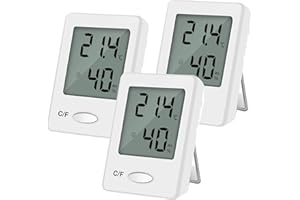 DIFCUL 3 Pezzi Termometro Igrometro Termometro, Portatile Igrometro da Interno ad Alta Precisione per Interni Camerette Soggiorno Ufficio (bianca)