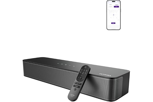 ULTIMEA 2.1ch Barre de Son TV Tout-en-Un, Puissance Crête 132W, Caisson de Basses Intégré, Barre de Son PC/Jeux, App Contrôle, 16 Pouces Haut-parleurs, BT 5.4, Opt/AUX/Montage Mural, Poseidon M20 Pro