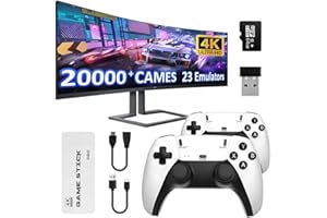 iTaixingLe Retro Games Console, 20,000+ Pre-Loaded Classic Games, 4K HDMI TV Games Stick, 23 Emulators, 2 Wireless Controllers, Plug and Play