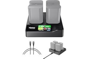 Accsoon toprig LP-E6 LP-E6N LP-E6NH 4-Channel Camera Battery Charger PD60W Fast Charger with LCD Display, Compatible with Canon EOS 5D Mark II III IV, 70D, 5Ds, 6D, 5DsR, 80D, 7D, 7D Mark II, EOS 60D