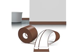 LIHIQIYA Rodapiés Flexible Autoadhesivo, 12M Rodapie PVC Adhesivo, Zocalos Autoadhesivos, Embellecedor Encimera Cocina, Rodapié Plegable Cinta para Cocina Baño, Zocalo de Cocina, Marrón, 50x20mm