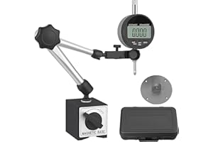 Neoteck Comparateur Numérique 0-12.7mm DTI avec 80kg Support de Base Magnétique Electronic Dial Indicator de Précision pour Tour CNC Fraiseuse, Comparateur Professionnel
