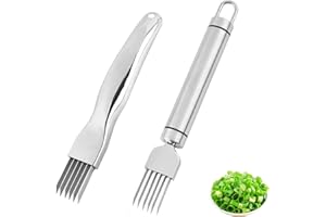ZIGefofo 2 PCS Shred Silk The Knife Déchiqueter le Couteau en Soie Trancheuse à Oignons Verts en Acier Inoxydable Trancheuse Oignons pour Oignons Verts Concombre Pomme de Terre Gadgets de Cuisine