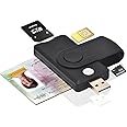 TERRIFI USB 2.0 Smart Card Reader, High Capacity 5 in 1 Adapter for SIM, SD, TF, ID, IC Cards, Compatible with Windows, Linux/Unix, MacOS X, Efficient and Reliable Data Reader