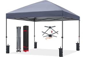 ABCCANOPY 2.5x2.5M Pop Up Gazebo Commercial Gazebo With Upgraded Roller Bag, 4 Weight Bags, Stakes and Ropes (Grey)