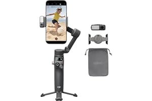 ‎DJI DJI Osmo Mobile 7P stabilizator gimbala do iPhone'a, Androida, natywne śledzenie, oświetlenie, 3-osiowy gimbal telefonu, szybkie uruchamianie, edycja jednym dotknięciem, wbudowany drążek przedłużający