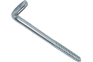 Aerzetix - Lot de 10 - Vis à Bois Fileté - Crochet en Forme de L - Gond à Visser Piton Equerre - Ø8x115mm - en Acier-Zingué Métal - Bricolage Rénovation - C44752