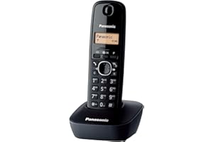 Panasonic KX-TG1611FRH DECT Téléphone Numérique Sans Fil, Base et Combiné, Identification de l'Appelant, Batterie Longue Durée, LCD, Mémoire de Rappel, Réveil, RÉPONDEUR Toute Touche, gris anthracite