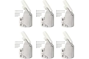 JOCXZI Mini Loquets Tactiles,Serrure d'armoire à Ressort,Appuyez pour Ouvrir et Fermer, avec Vis de Montage, pour Armoire de Cuisine,6 Pièces