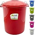 Large 70 Litre Multi Purpose Plastic Bucket - Storage Drum Tub With Strong Metal Handles | Large Capacity, Organiser | Includes Lockable Lid | Strong, Durable & Long Lasting