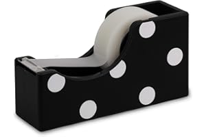 Kate Spade New York Cute Tape Dispenser, Clear Tape Desk Dispenser, Decorative Desk Accessory, Picture Dot