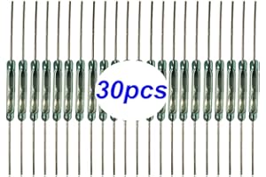 Gebildet 30Pezzi Interruttore Reed, Magnete Vicino - Collegamento Circuito, Magnete Lontano - Interruzione Circuito, Interruttore Magnetico Induzione, Contatto Reed Miniatura (2mm X 14mm)