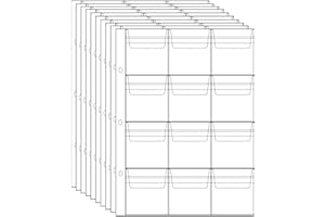 JUNDUN 10 Sheets Coin Collection Pages, Coin Pocket for Coin Album, 3-Hole, 12 Compartments, 45 x 45 mm (S)