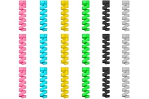 UCABLES 12 Unidades Protector de Cable Espiral - Para Cables Lightning iPhone y Macbook, Tipo C, Micro USB, Ethernet, Cargador, Auriculares, Ratón, Teclado - Hecho en Silicona Flexible - Universal - Al Azar