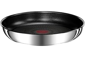 Tefal L9730602 Ingenio Preference, Empilable, Acier inoxydable, Revêtement antiadhésif sûr, Induction, Fabriqué en France, Polyvalence, Gain de place, Indicateur de température, Poêle 28 cm