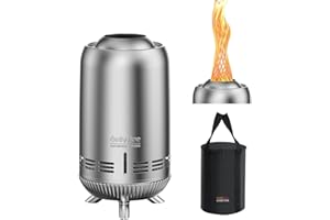 onlyfire Braciere Senza Fumo con Borsa di Trasporto, Focolare da Tavolo, Camino a Legna e a Pellet per Il Campeggio All'aperto Tailgating Patio Backyard, Argento