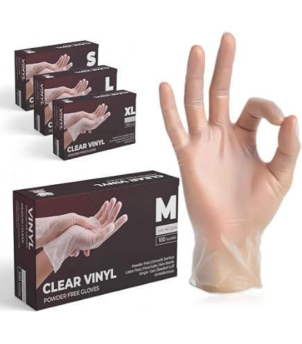 VASCO Vinyl powderfree Handschuhe unsteril Gr.M 100 St Gewerbe, Industrie & Wissenschaft