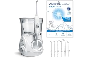 ‎WATERPIK Waterpik Ultra Professional Munddusche, Testsieger 2025, Precision Pulse Technology, TÜV Siegel, bis zu 99,9 Prozent Plaque Entfernung, 6x Aufsätze, 10x individuelle Modi, integrierter Timer, Weiß
