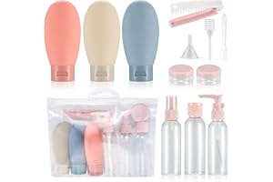 Lot de 12 Flacons de Voyage, 60 ml Contenants de Voyage Compressibles Vides Rechargeables, Bouteilles de Voyage pour Articles de Toilette de Voyage, Shampoing