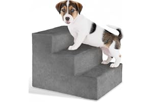 TecTake® Escalier pour Chien & Chat pour Voiture ou Canapé, Rampe pour Chien Antidérapant, Déhoussable & Lavable, Max. 50 kg, Gris